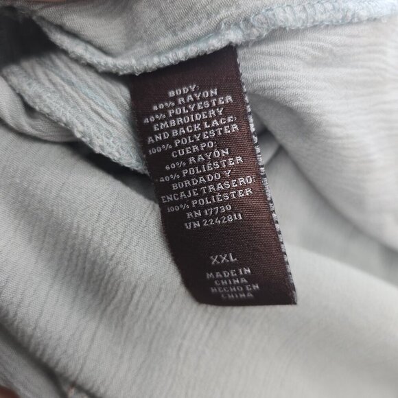 Knox Rose Sage Green Boho Embroidered Sleeveless Flowy Top - Picture 7 of 7